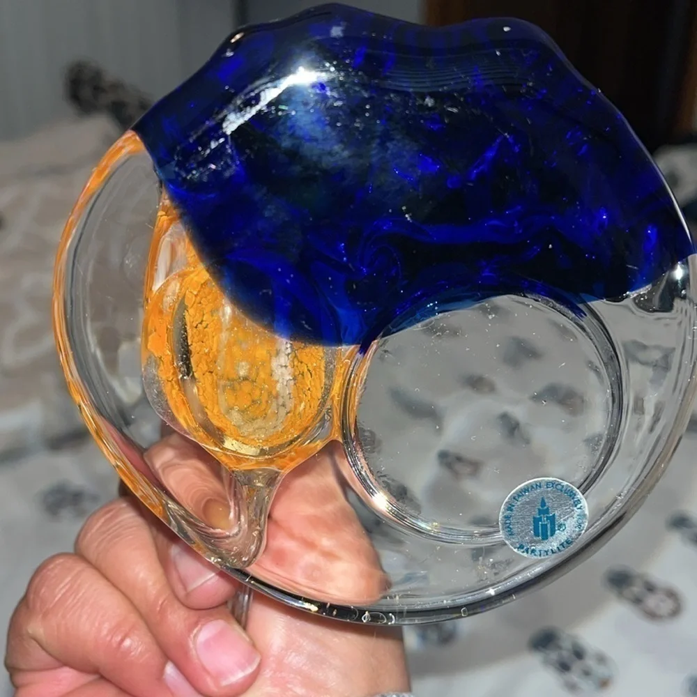 Partylite Orange Angel Fish Tealight Candle Holder Glass Summer Art RETIRED - Picture 4 of 4